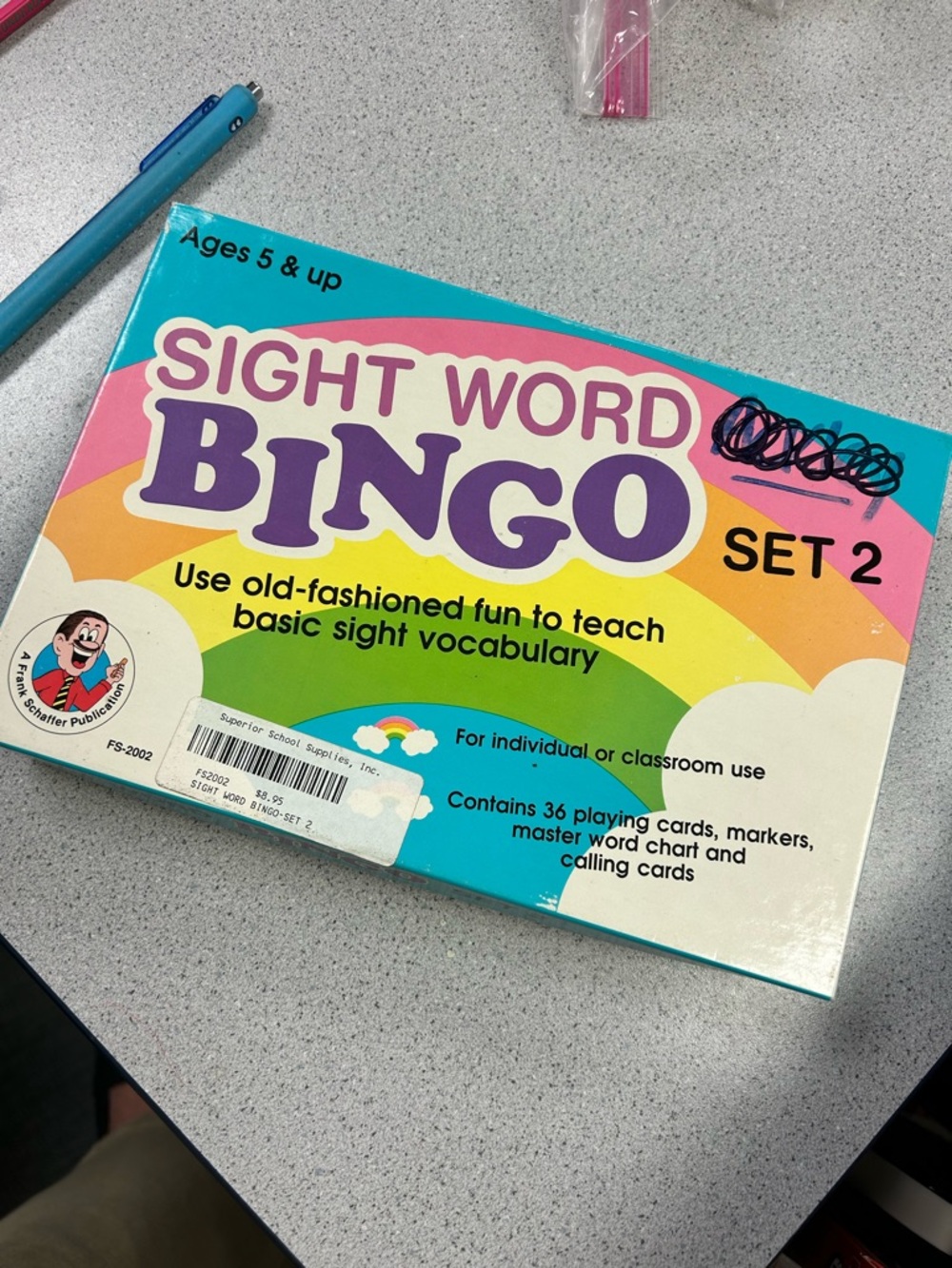 Sight Word Bingo Set 2 - Educational Game in Pink, Purple, Teal